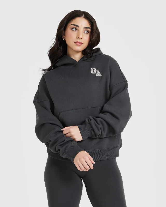 All Day Varsity Oversized Hoodie | Coal