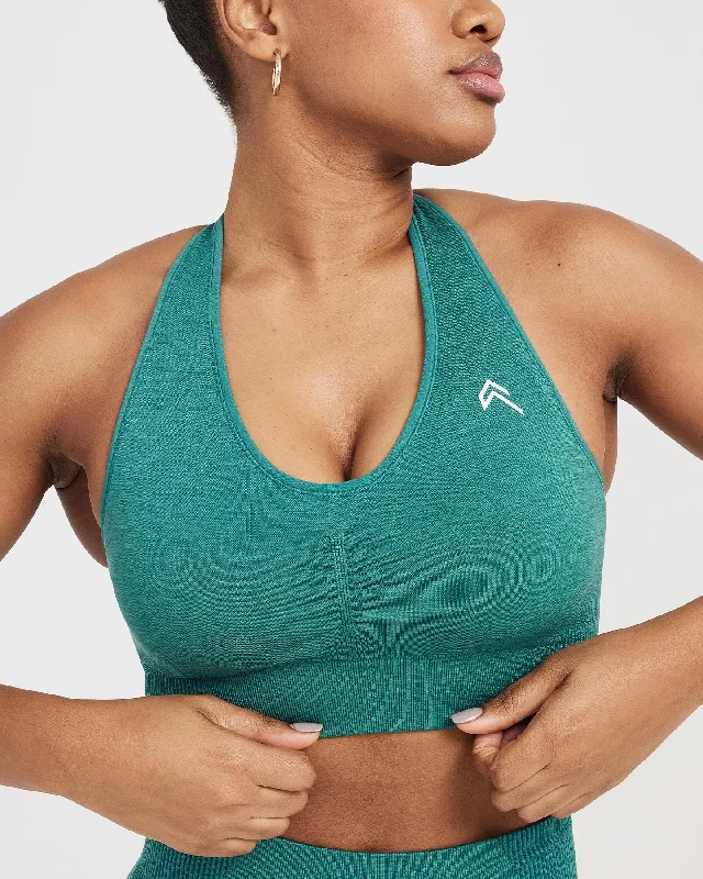 Classic Seamless 2.0 V-Neck Bralette | Mineral Green Marl