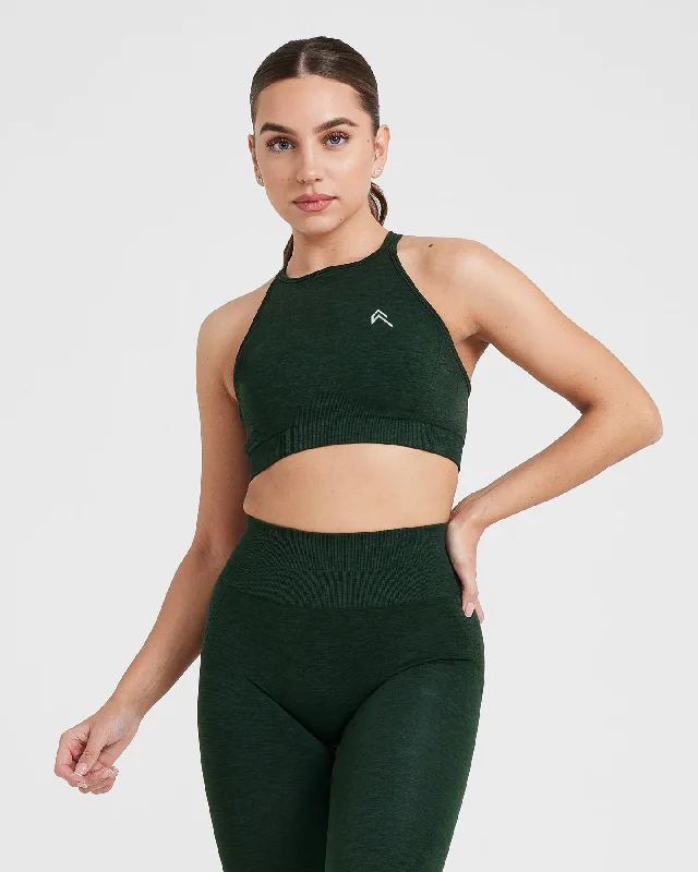 Effortless Seamless High Neck Bralette | Evergreen