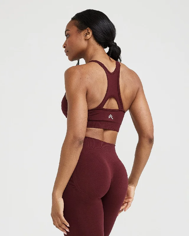 Effortless Seamless High Neck Bralette | Rosewood