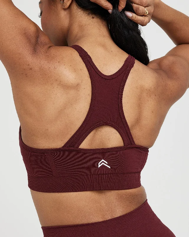 Effortless Seamless High Neck Bralette | Rosewood