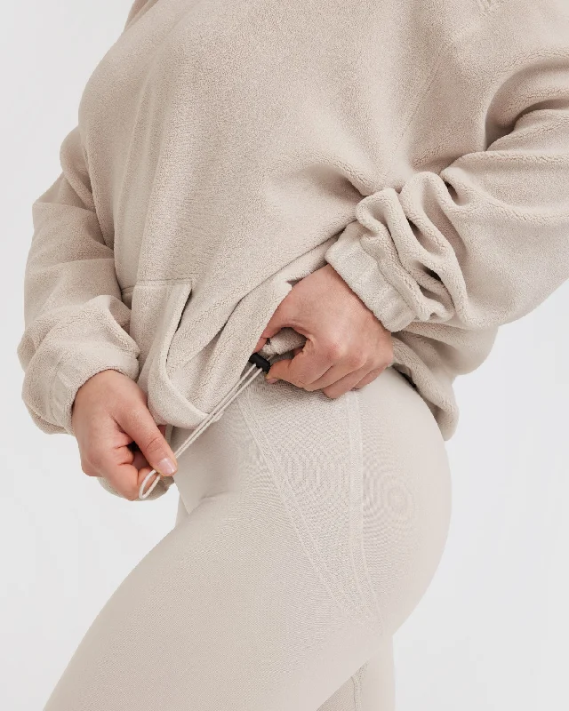 Fleece Oversized Hoodie | Sand