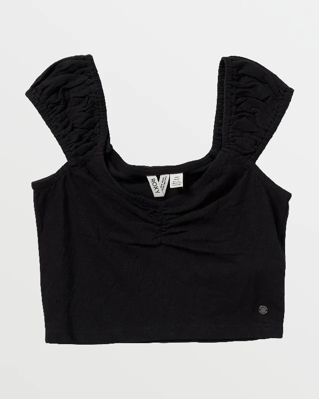 Hibiscus Honey Crop Top - Anthracite