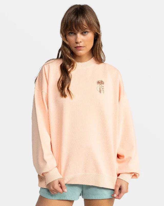 Lineup Oversize Crew Neck Sweatshirt - Peach Nougat