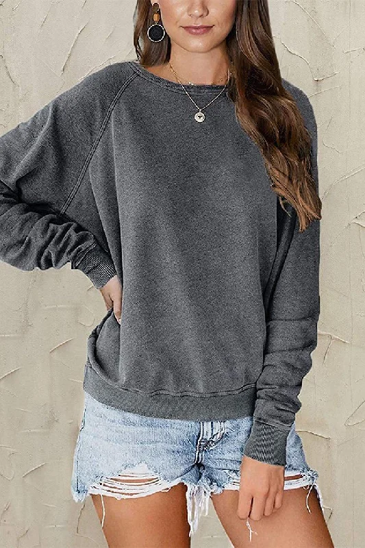 Crew Neck  Oversized Pullover Sweatshirt