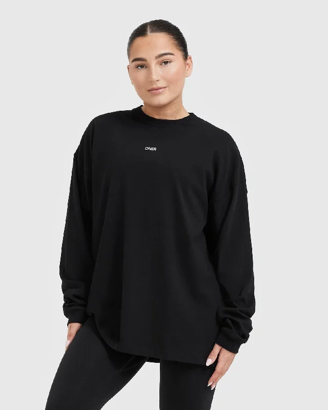 Raising The Bar Graphic Unisex Long Sleeve Top | Black