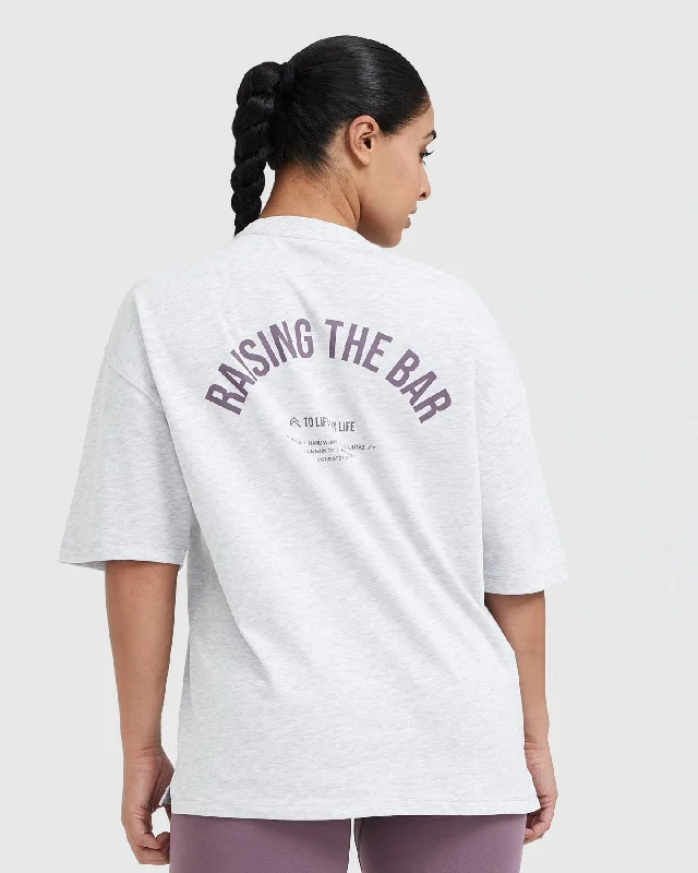 Raising The Bar Graphic Unisex T-Shirt | Light Grey Marl