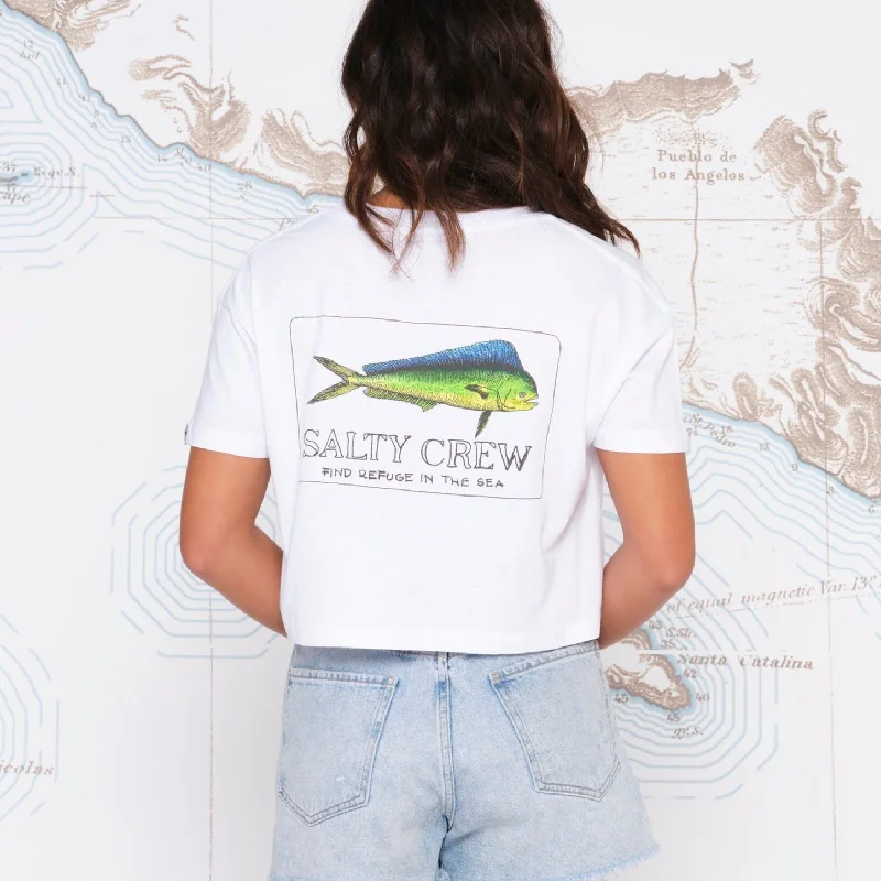 Salty Crew El Dorado Womans Crop Tee- White