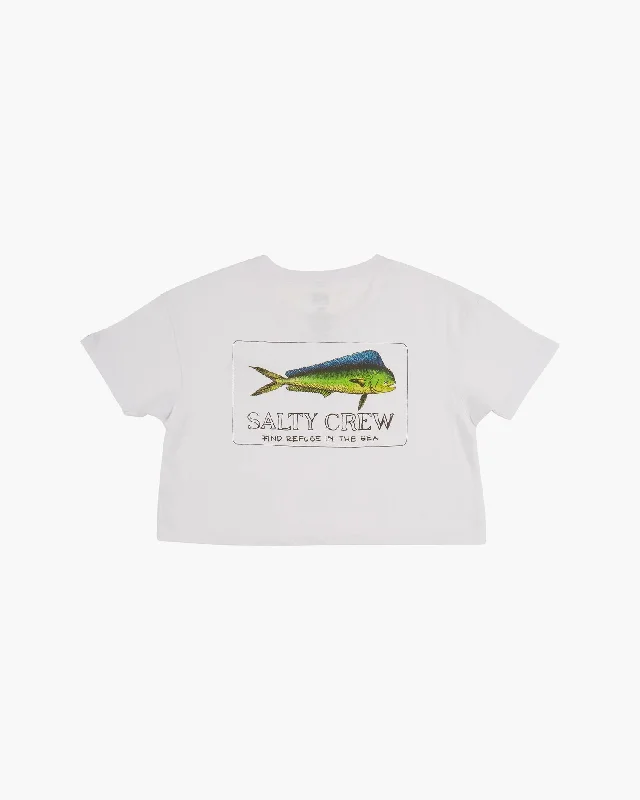 Salty Crew El Dorado Womans Crop Tee- White