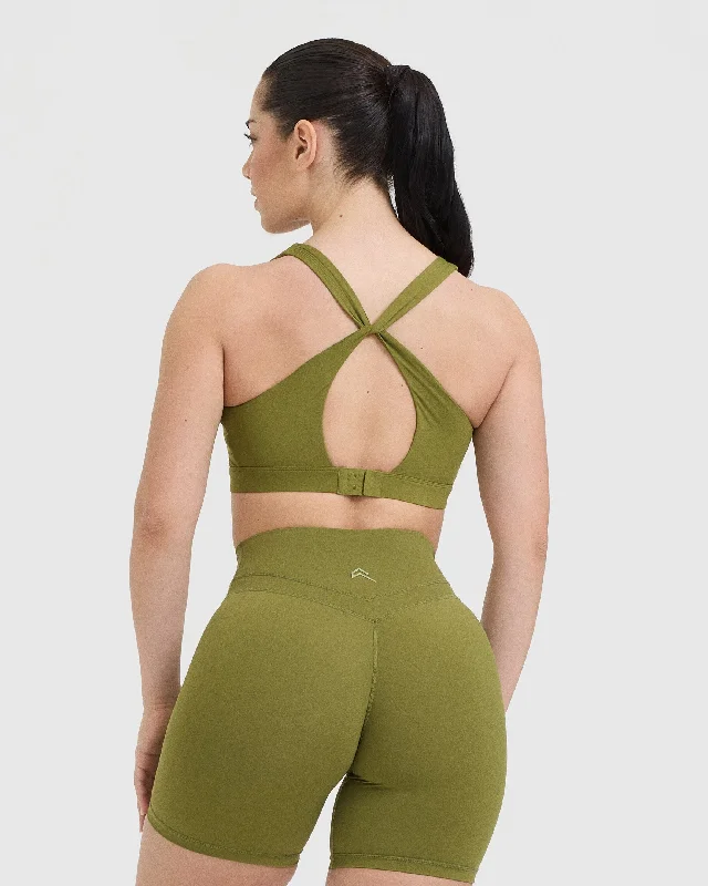 Unified Layered Sports Bra | Olive Green